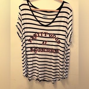 JCP Boutique+ Pretty Good At Bad Decisions Shirt Size 3X